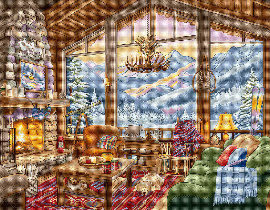 Winter Lodge L9922 Counted Cross Stitch Kit