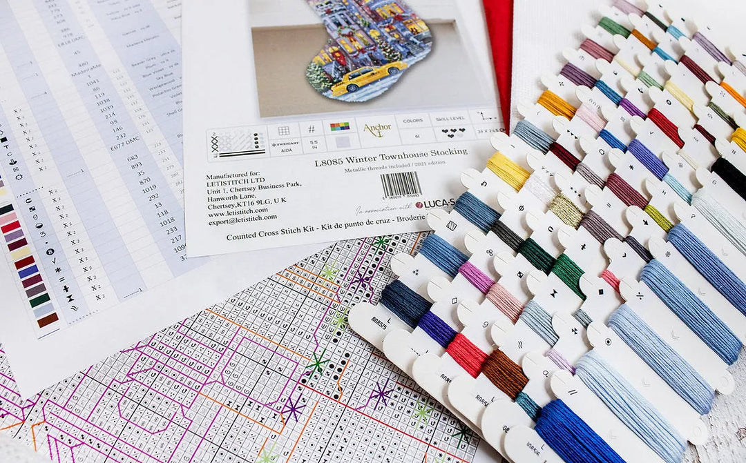 Winter Townhouse Stocking L8085 Counted Cross Stitch Kit