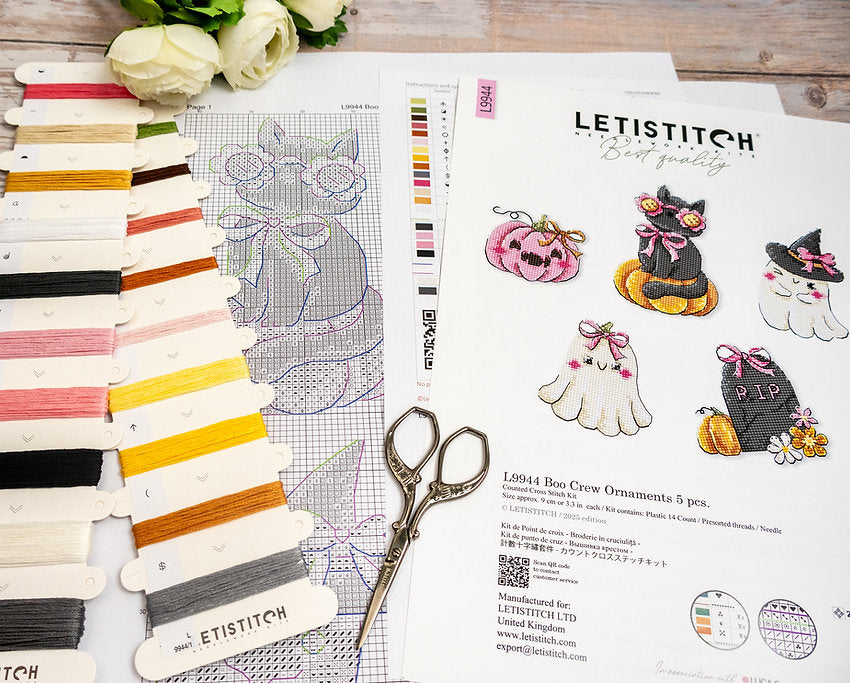 Boo Crew Ornaments L9944 Counted Cross Stitch Kit