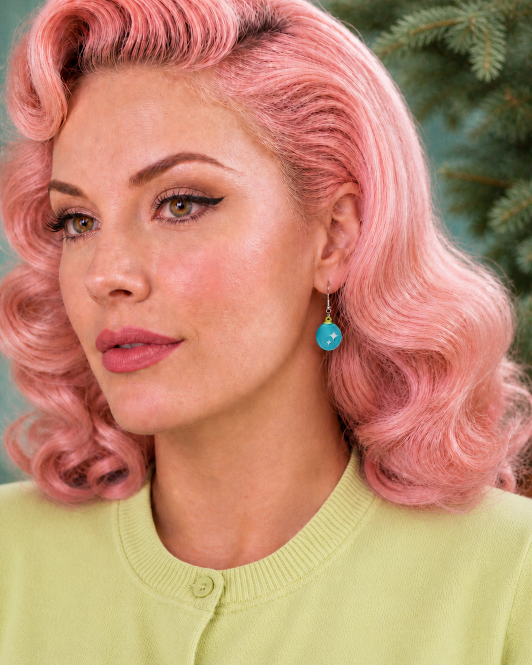 Christmas Bauble Drop Earrings by Lipstick & Chrome