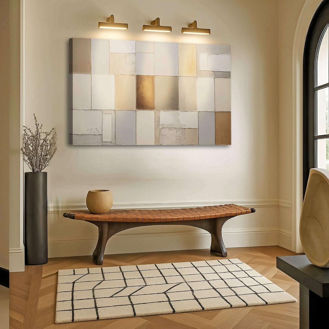Earth Tones Patchwork Geometric Wall Art