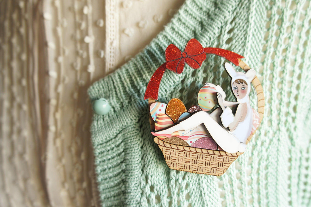 Easter Basket Brooch by Laliblue - Quirks!
