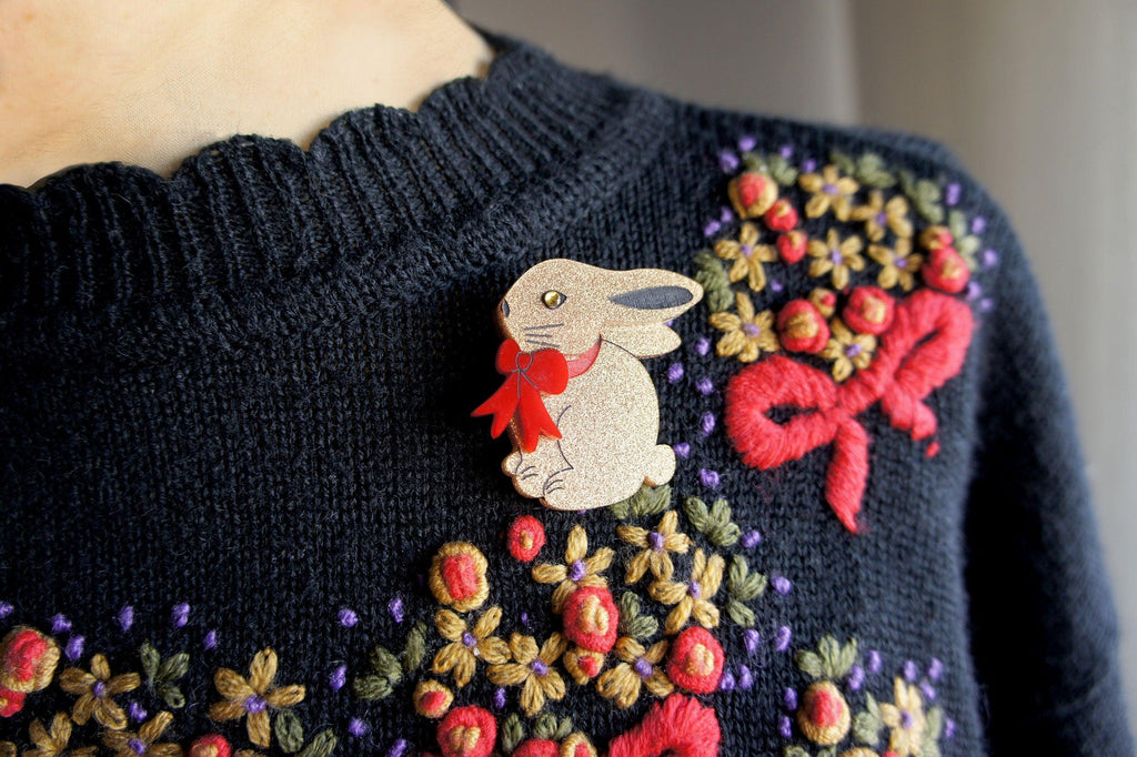 Easter Bunny Brooch by Laliblue - Quirks!