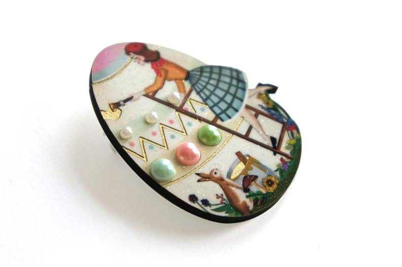 Easter Egg Brooch by Laliblue - Quirks!