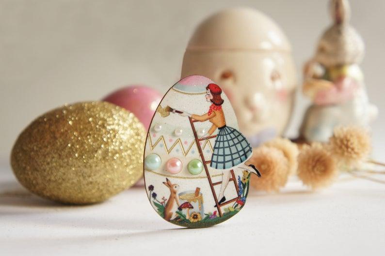 Easter Egg Brooch by Laliblue - Quirks!