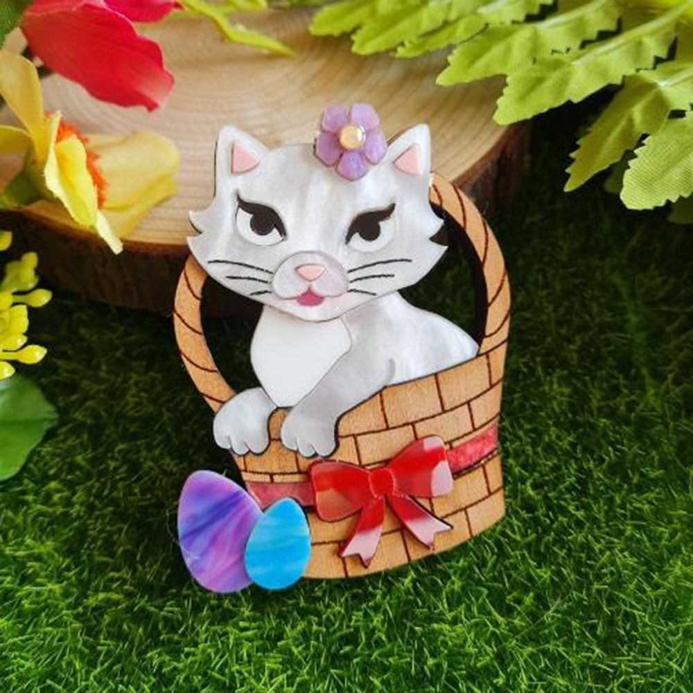 Easter Kitten Brooch by Cherryloco Jewellery 3