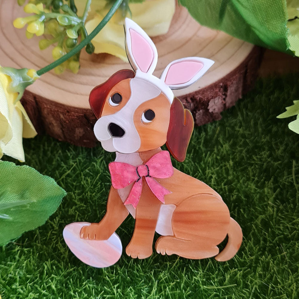 Easter Puppy Brooch by Cherryloco Jewellery 4