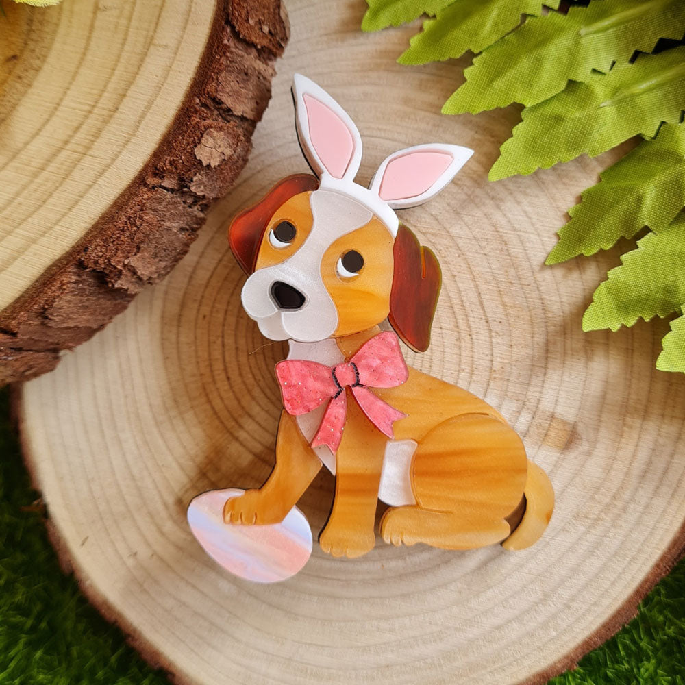 Easter Puppy Brooch by Cherryloco Jewellery 2