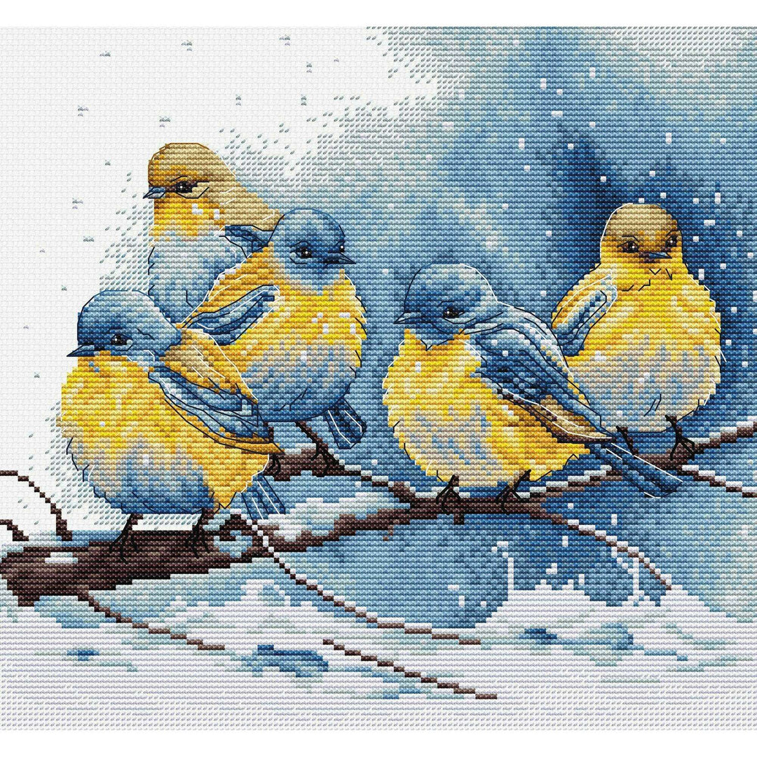 Eastern Bluebirds BU5028l Counted Cross-Stitch Kit