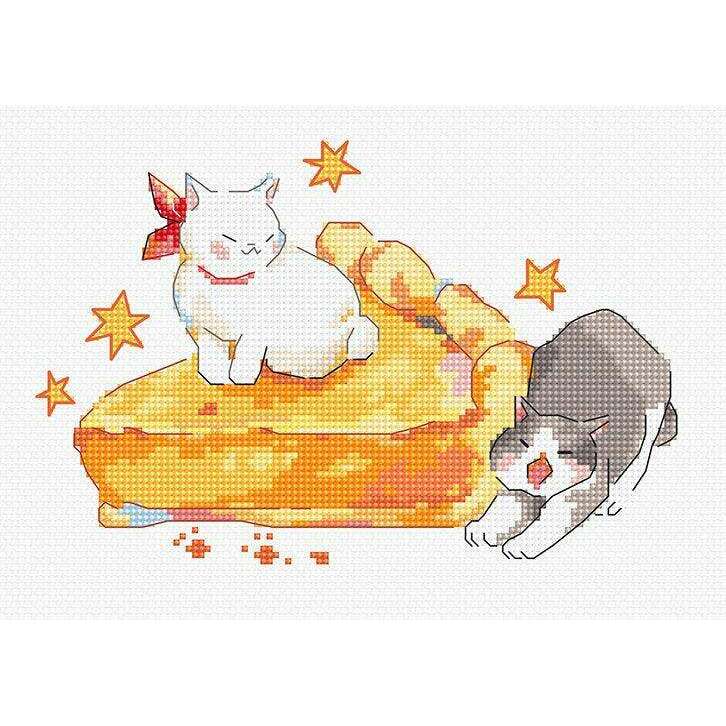 Eating Sleeping Stretching L8811 Counted Cross Stitch Kit