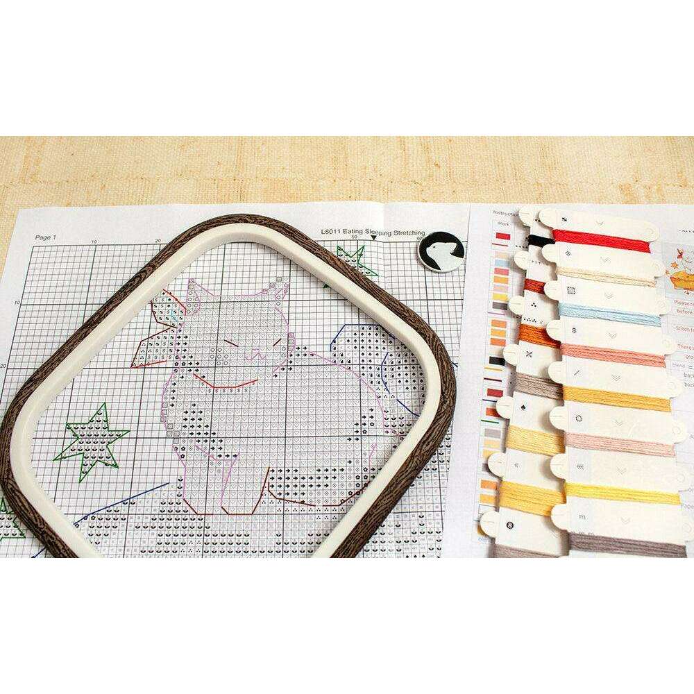 Eating Sleeping Stretching L8811 Counted Cross Stitch Kit