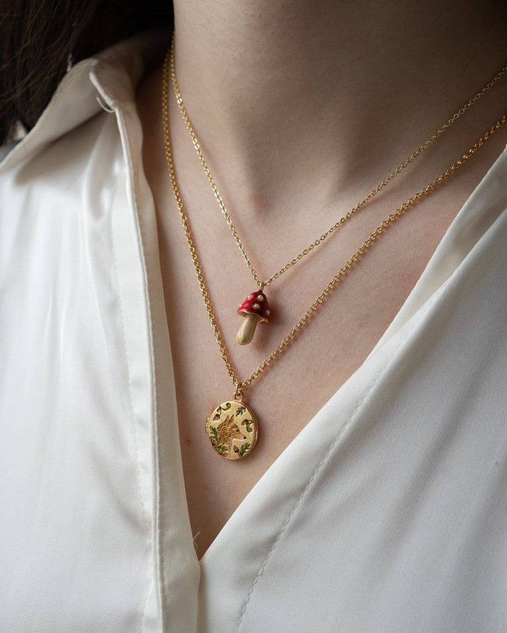 FABLE Enamel Mushroom Necklace