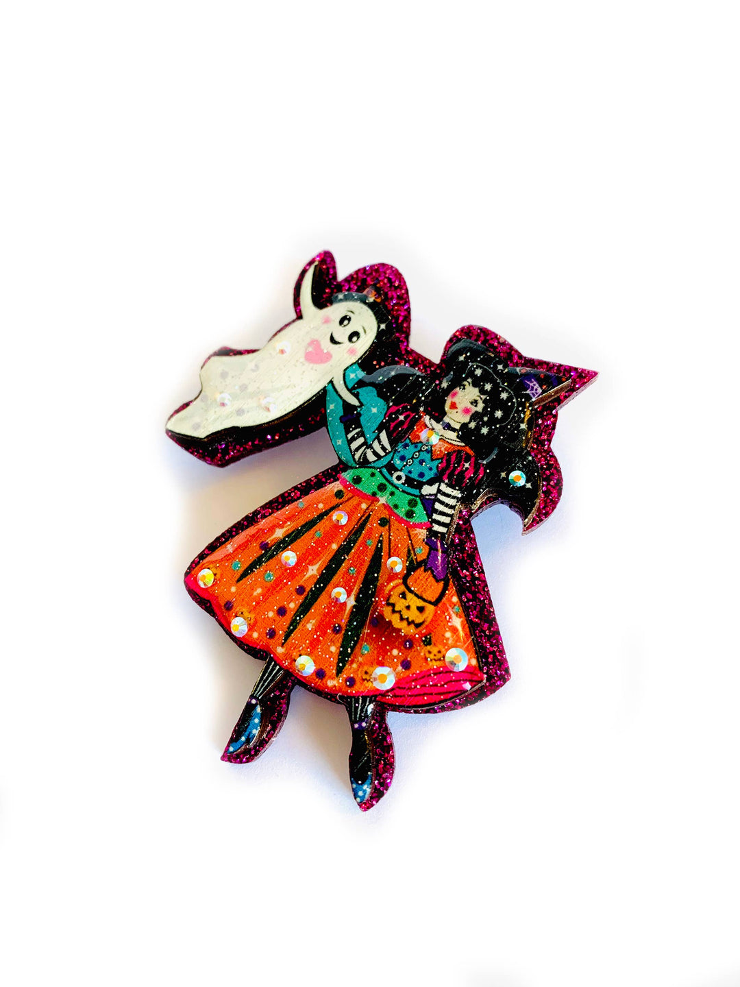 Meggie & the Friendly Ghost Brooch by Rosie Rose Parker