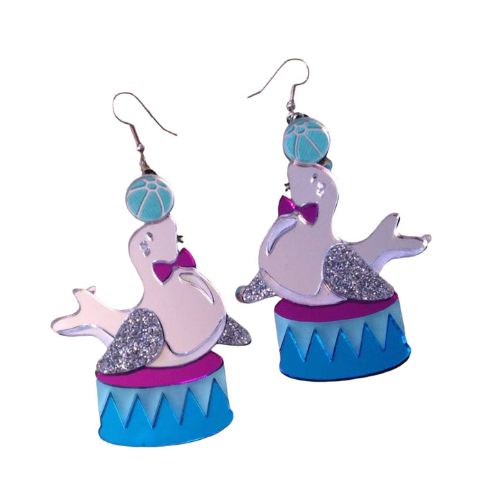 Circus Seal With Ball Earrings