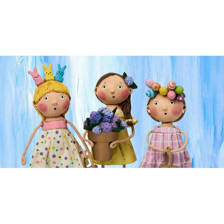 Eggstra Cute Easter Girls Set of 3 2025 Lori Mitchell Figurines – view 3