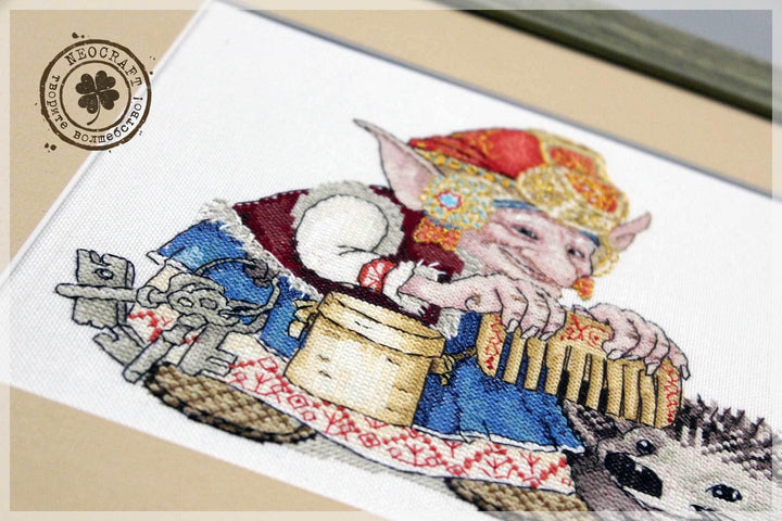 Elf with Hedgehog SP-04 Counted Cross-Stitch Kit
