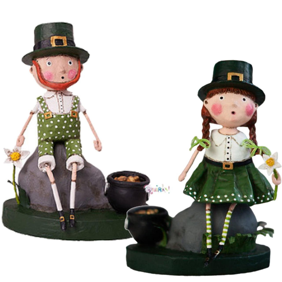 End of the Rainbow Set of 2 St. Patrick's Figurines by Lori Mitchell - Quirks!