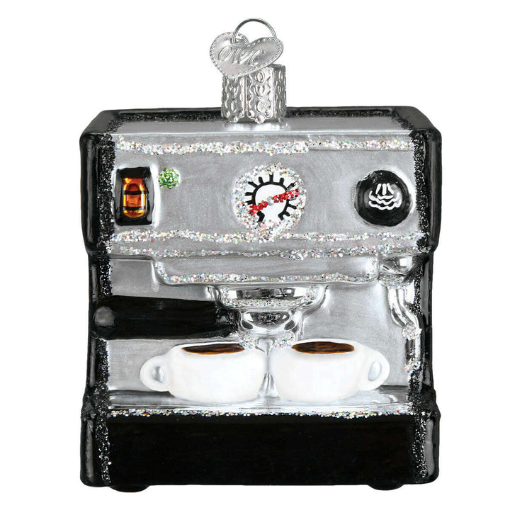 Old World Christmas Espresso Machine Blown Glass Ornament