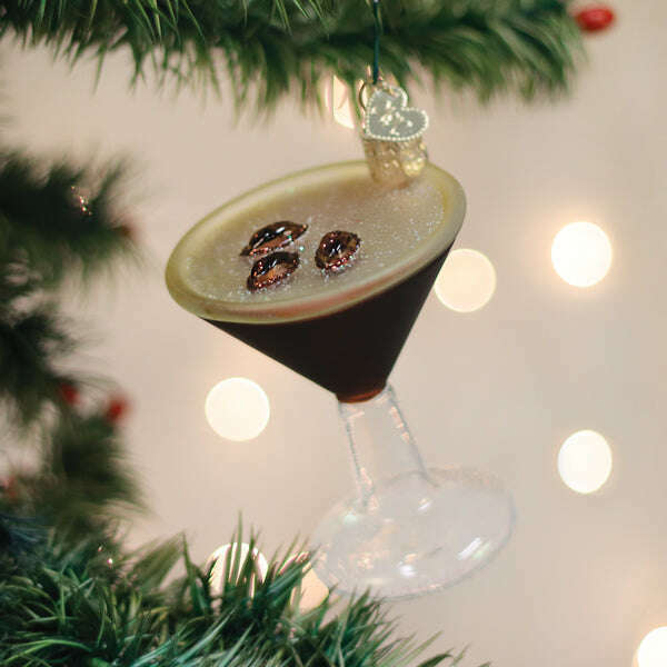 Old World Christmas Espresso Martini Blown Glass Ornament