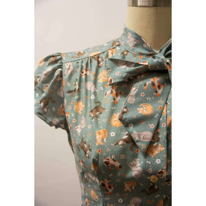 Estelle Blouse - All My Friends are Cats, Silver