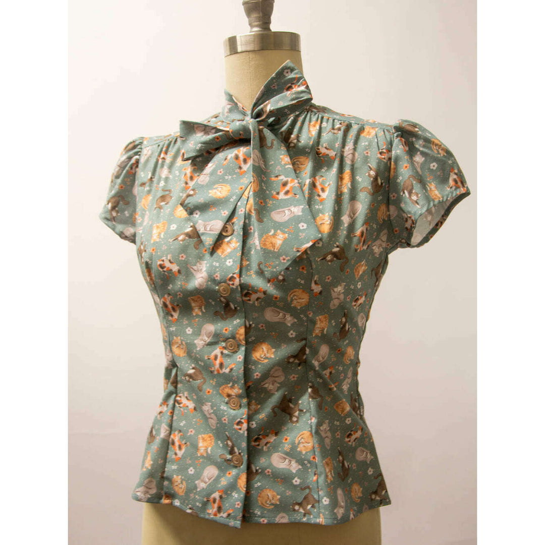 Estelle Blouse - All My Friends are Cats, Silver