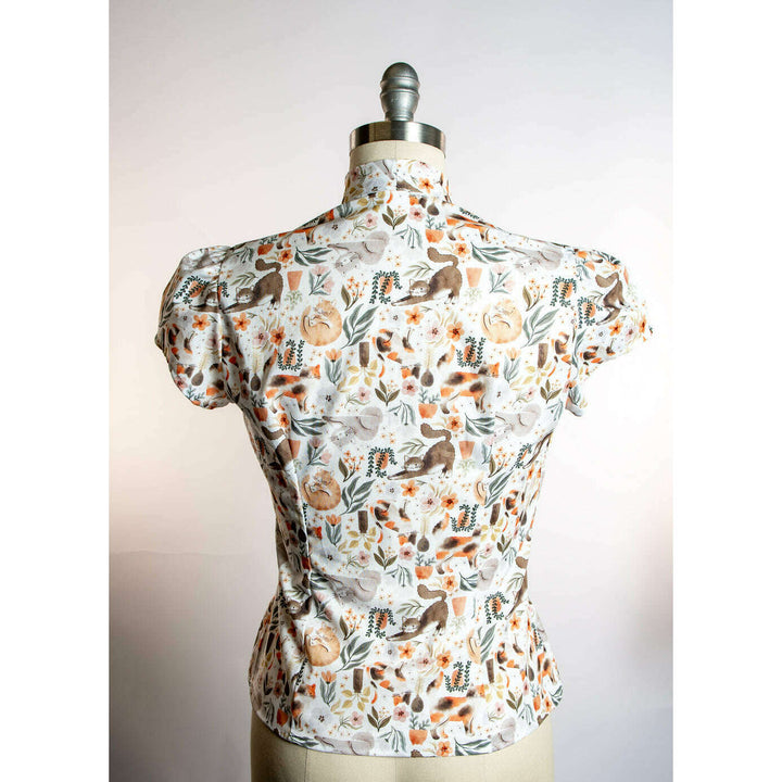 Estelle Blouse - Here Kitty Kitty, Ivory