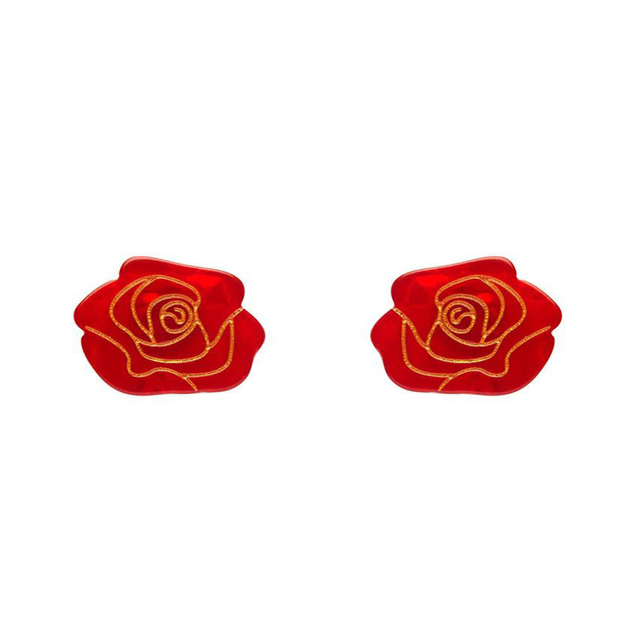 Eternal Rose Stud Earrings - Red (3 Pack) by Erstwilder image
