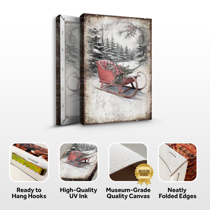 Vintage Christmas Sledge Wall Art