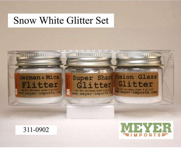 Snow White Icey German Glass Glitter Set - 3 Jars