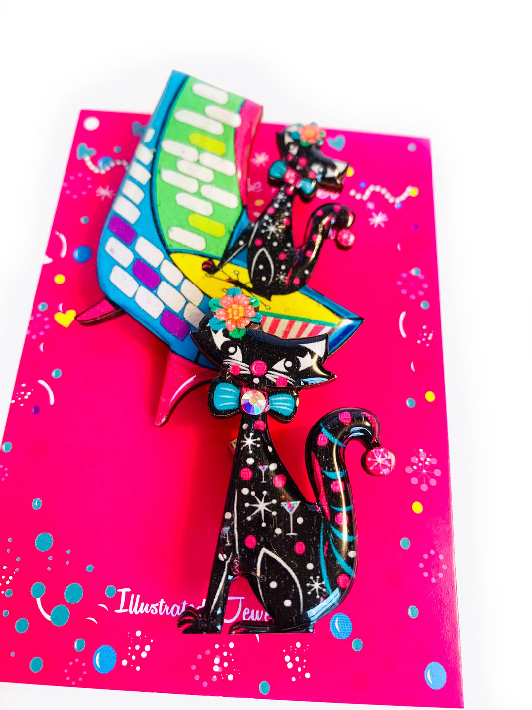 Retro Dapper Atomic Cat Brooch by Rosie Rose Parker