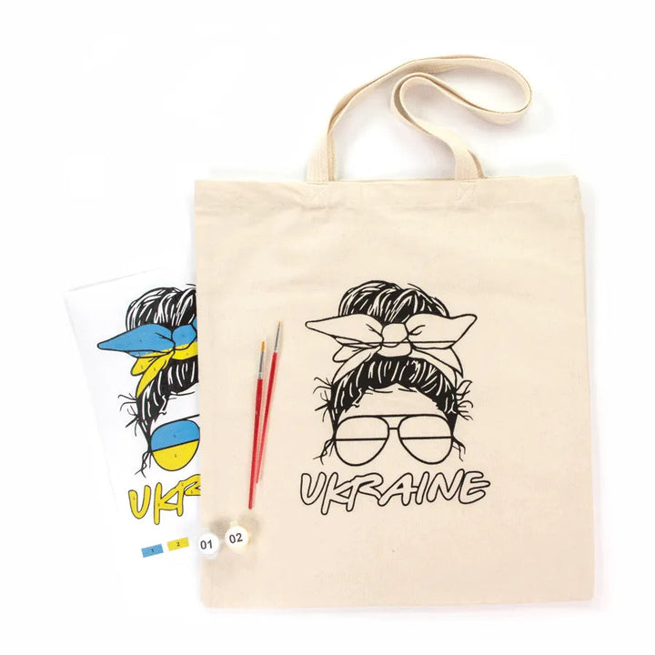 Rosa Talent Ukraine - Shopper Coloring Kit. Ecobag Painting Kit, Cotton 0.03 lb/in2, 14.96*16.54 inches