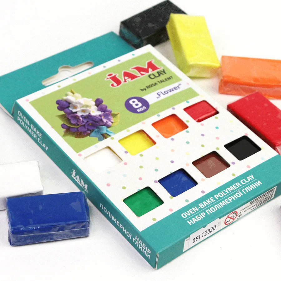 Rosa Talent Flowers - Polymer Clay Set. 8*0.04 lb. Jam Clay.