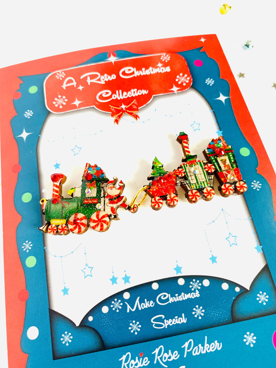 Christmas Train Brooch by Rosie Rose Parker