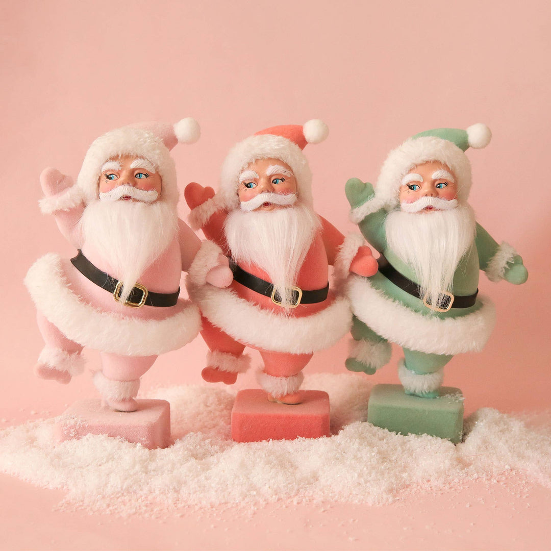 Retro Flocked Dancing Santa | Mint *SHIPPING 11/20