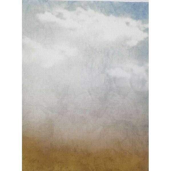 Fading Horizon Designer Printed AIDA Fabric. Canvas for embroidery with an applied background  KF-1127A