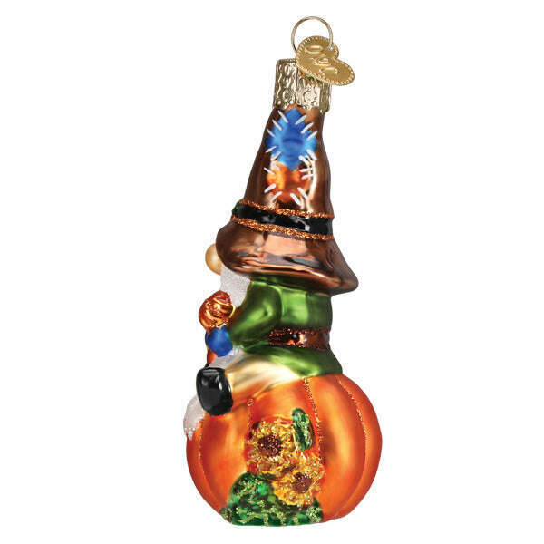 Old World Christmas Fall Harvest Gnome Blown Glass Ornament
