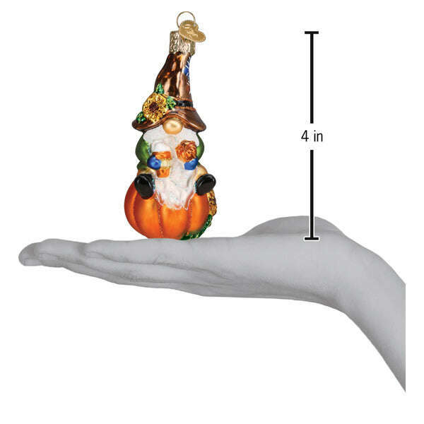 Old World Christmas Fall Harvest Gnome Blown Glass Ornament