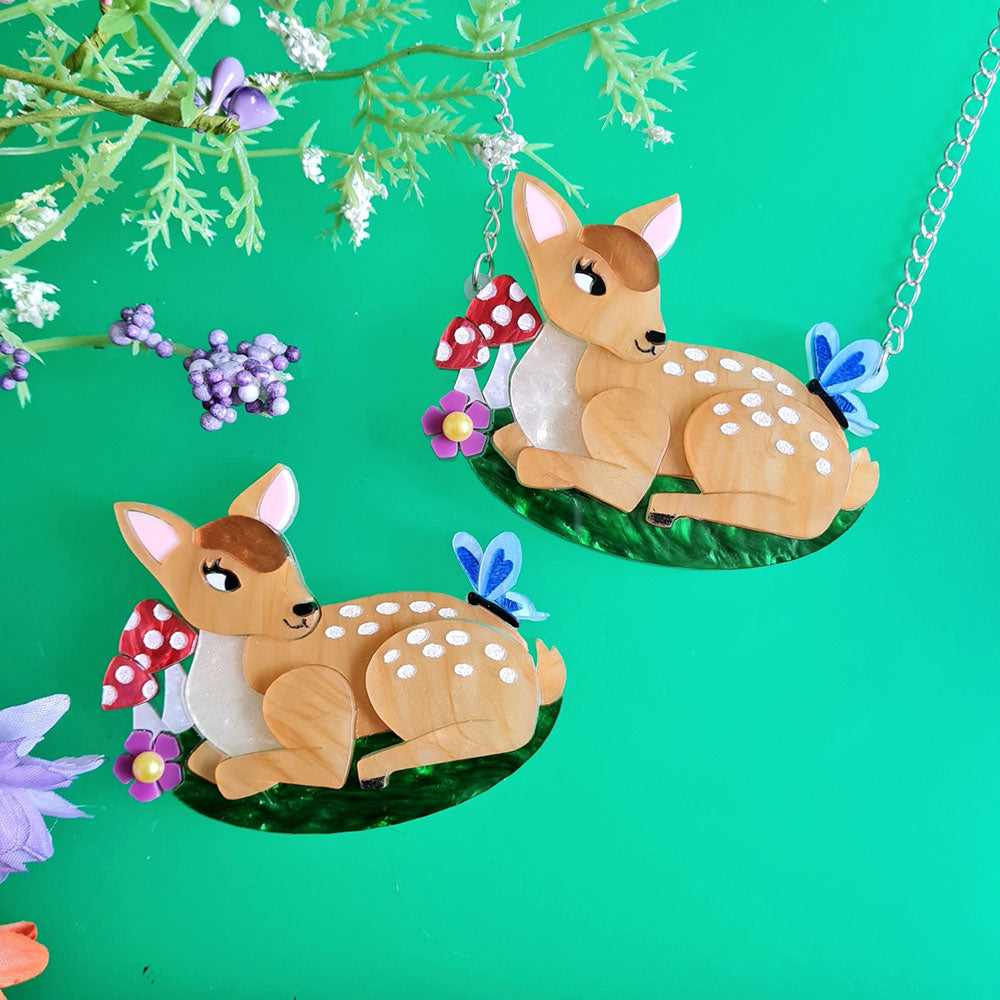Fallow Deer Fawn Necklace by Cherryloco Jewellery 2