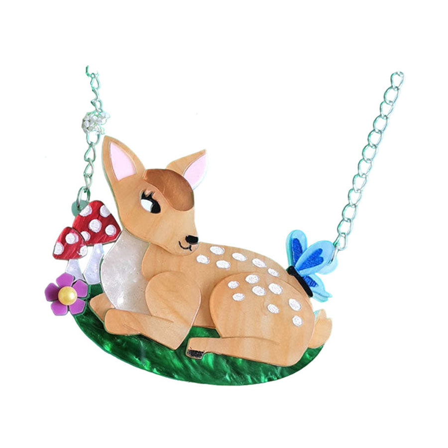 Fallow Deer Fawn Necklace by Cherryloco Jewellery 1