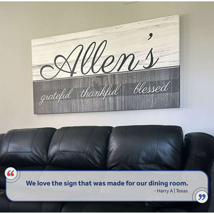 Family Grateful Sign