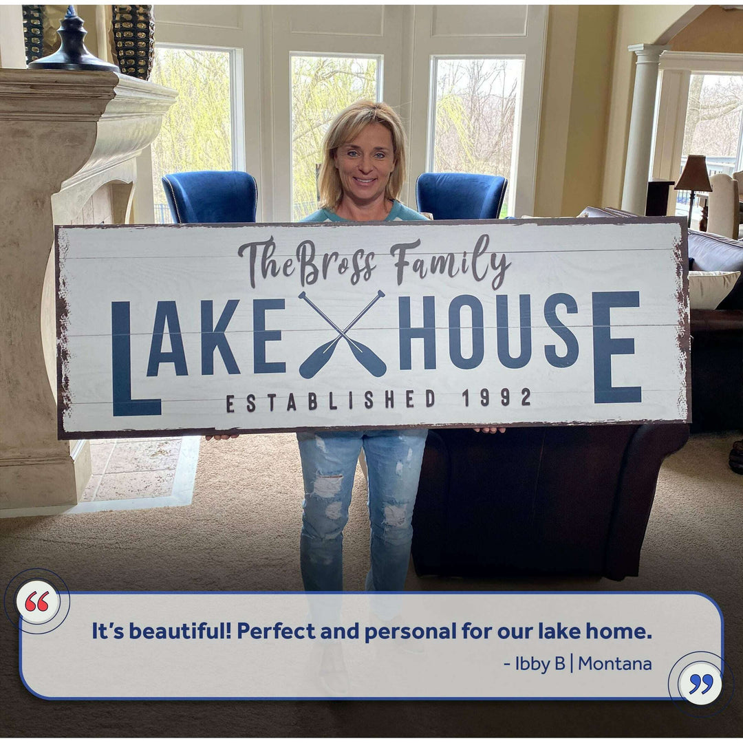 Family Lake House Arrow Sign II