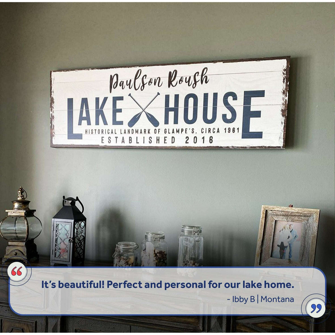 Family Lake House Arrow Sign II