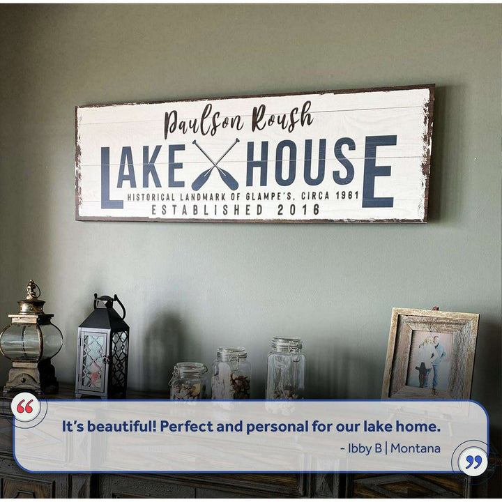 Family Lake House Arrow Sign II