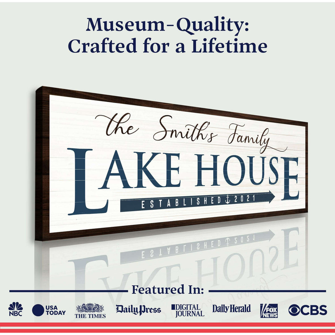 Family Lake House Arrow Sign III