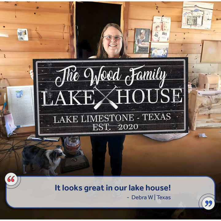 Family Lake House Paddle Sign II