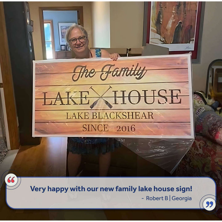 Family Lake House Paddle Sign III