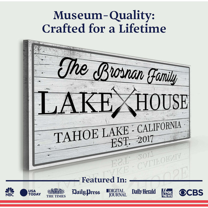 Family Lake House Paddle Sign