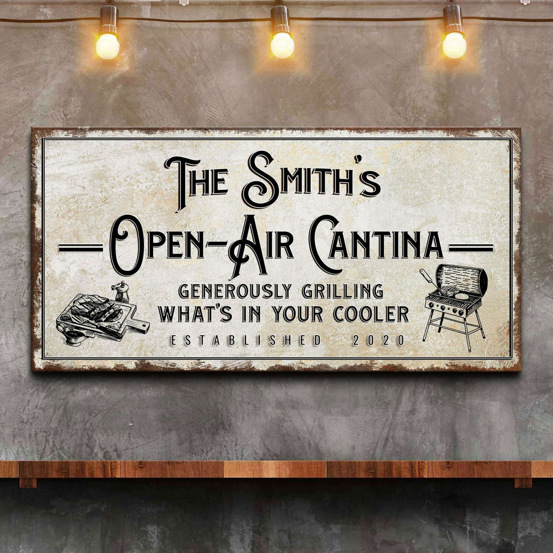 Family Open Air Cantina Sign