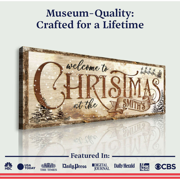 Family Welcome To Christmas Sign