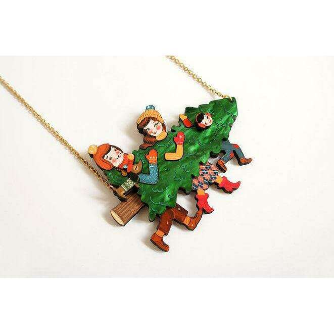 Family With Christmas Tree Necklace by LaliBlue - Quirks!
